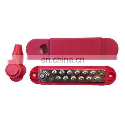 12 Point Red Terminal Junction Block Stainless Power Post Distribution Buss bar