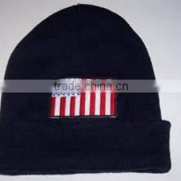 round cap with flag in front