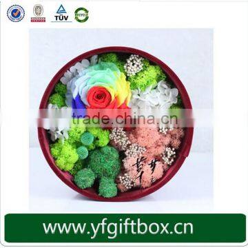 High End Preserved Fresh Flowers Paper Round Boxes Flower photo-3