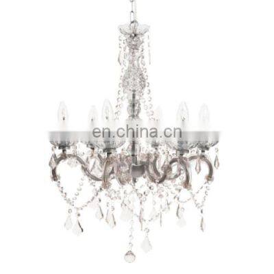 6 light Multi Coloured Gypsy Crystal/ Acrylic Chandelier Ceiling Light for Girl's Room