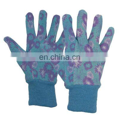 HDD MICRO PVC dotting blue cotton palm garden gloves,Garden Equipment gloves protect hand gloves