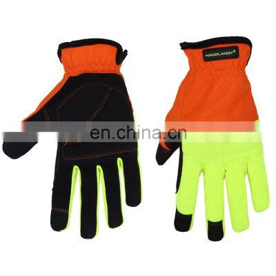 HANDLANDY Utility Light Flexible Protective Yard Work Touch Screen Mechanic Gloves Vibration-Resistant Mens Hand Safety Gloves