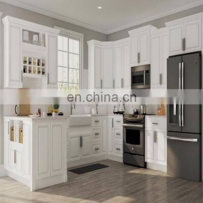 Villa Project High Quality Modern Modular White Shaker Style Solid Wood Kitchen Cabinets