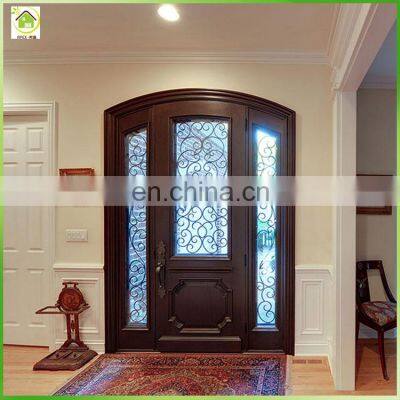 Loyal wrought iron security screen exterior door with sidelight