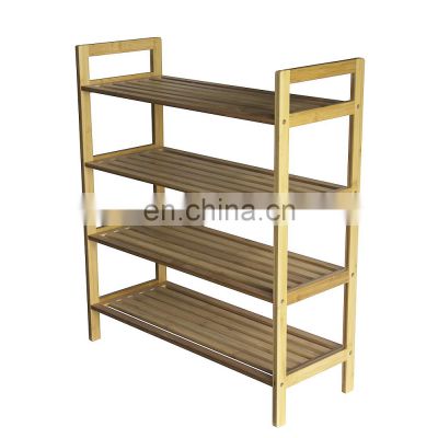 Amazing Natural bamboo shoe rack stackable shoe rack cabinet shoe shelf with 4 tiers