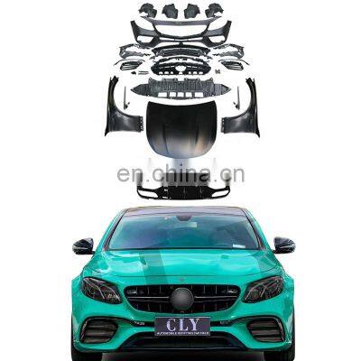 CLY Car Bumpers For 2016-2019 Benz E-class W213 Facelift E63s AMG 1:1 Wide Bodykits grille Fenders Hoods diffuser tips