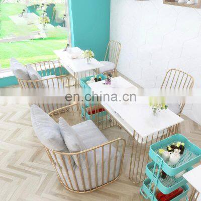 Cheap White Rectangle Marble Top Golden Legs Nail Manicure Nail Table