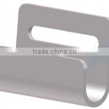 04321 Galvanized flat hook with/without protective clip for lashing straps