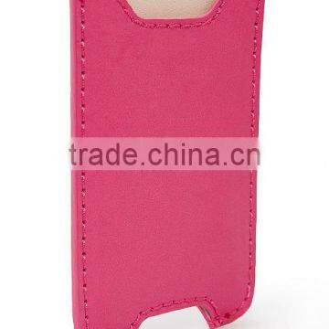 Slip on Bright Color Leather Phone Case With Cut-out to Charge Plain Genuine Leather Phone Sleeve for Iphone 5 6 Custom Logo photo-5