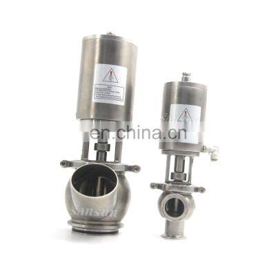 Fluid Reversing Valve Hygienic Pneumatic Acting Stop And Reversing Valve