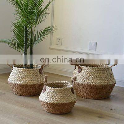 In stock Grass Potted Flower Planter Basket Dog Succulent Sky 25Cm Pots & Planters Wicker Seagrass Boho Indoor Plant Deco Pot