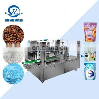 Packing 500G Seeds Automatic Thai Tea Liquid Milk Bakery Mini Stand Pouch Packaging Machine