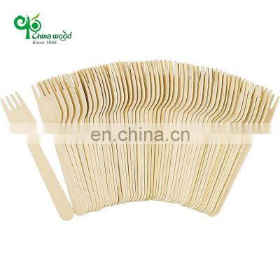 Eco Friendly Compostable Disposable Wooden Travel Cutlery Knife Spoons Forks Made of Smooth Birchwood photo-2