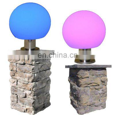 pillar gate led ball lights event outdoor beach solar charging  led ball light sphere lamp