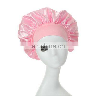 Breathable Single Layer Satin Hair Custom Bonnets With Wide Spandex Band