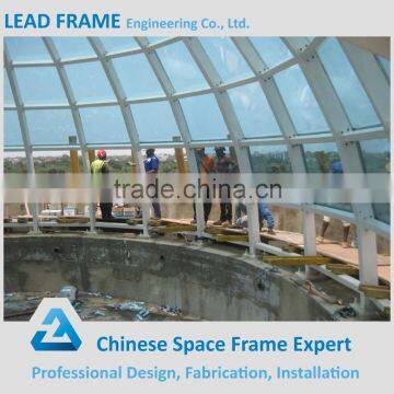 High standard space frame dome steel building with glass roof