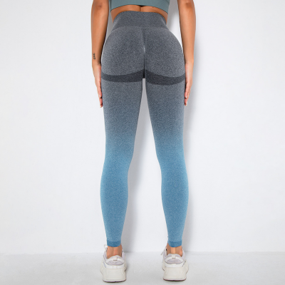 YYBD-0017,factory spot goods Seamless gradient smiling face yoga pants tight hips fitness  running yoga women  leggings