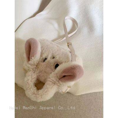 37Plush Bag Cute Cartoon Bunny Bag Shoulder Crossbody Bag Fur Bag Autumn Bag photo-2