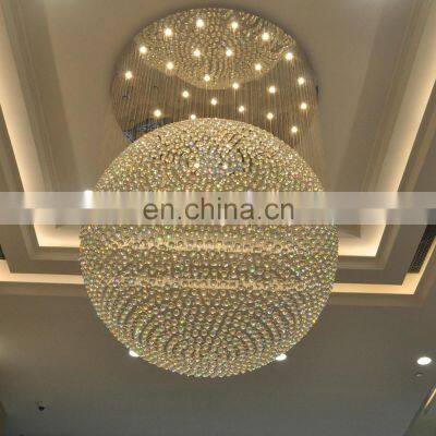 Modern Crystal Ball Chandelier Light Bubble Glass Ball Pendant Lamp Long Hanging Lamp For Villa Stairs Restaurant Living room