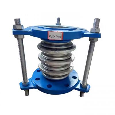 Welded Corrugated Compensator 304 Stainless Steel Axial Metallic Bellows Expansion Joint with Flanged End