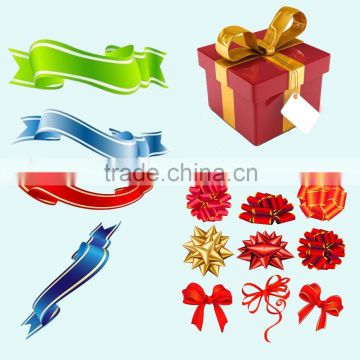 2016 Hign Quality and Colorful Iridescent/Poly/Solid Betterfly Ribbon with Gold Edge for Valentine's day Gift Packaging