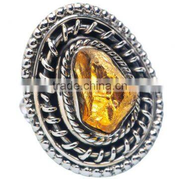 ROUGH CITRINE RING 925 SOLID STERLING,SILVER EXPORTER,STERLING SILVER JEWELRY,SILVER RING,WHOLESALE SILVER JEWELRY