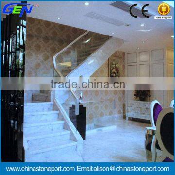 Interior House Italian Carrara White Marble Stairs