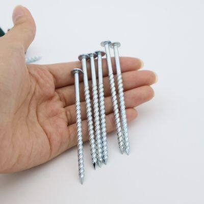 Q195 Spiral Shank Nails Galvanized Round Head 80mm 90mm 100mm