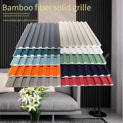 Твердые панели из бамбука и древесного волокна в виде решетки для декорирования стен за офисными диванами, оригинальный производитель