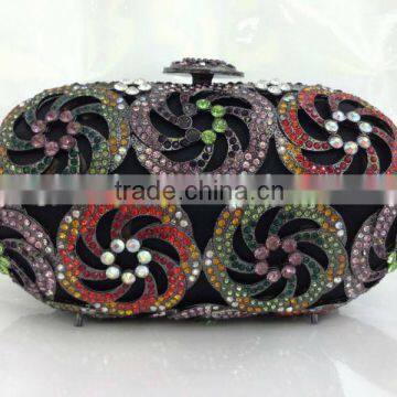 Multi-color Floral Crystal evening Bags,old fashion clutch bags