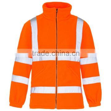 Fluorescent reflective fleece safety jacket