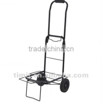 Simple Design Practical Iron 4 Wheels Foldable Black Shopping Trolley Cart