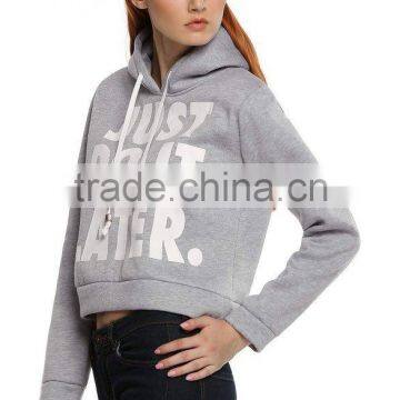Hotsale Sportswear Oem Service Blank Plain Dyed Women With Hood Fleece Crop Womens Hoodies photo-5