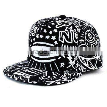 Best Selling Fashion Large Eye Printed Adult Hiphop Flat Cap Snapback