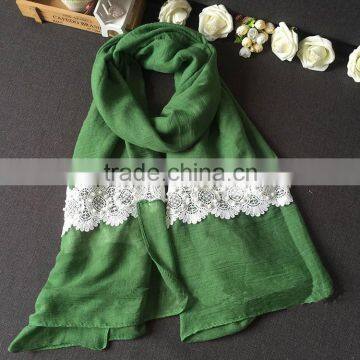 Wholesale New Design Plain Viscose Flower Bead Fashion Woman Scarf Quality Choice photo-6