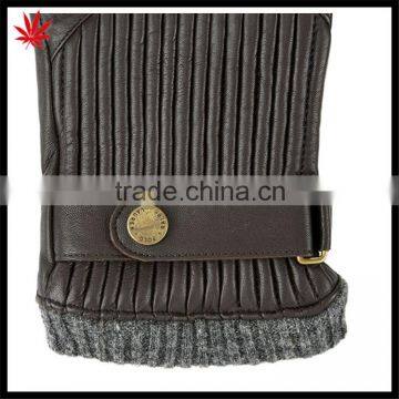 2016 Hot Selling Mens Genuine Leather Gloves With Knitted Cuff photo-4