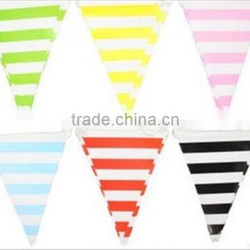 3 Meters Happy Birthday Banner with 12pcs Paper Flag Hanging Decoration