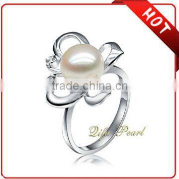 Hot selling real Pearl Silver rings Jewellery