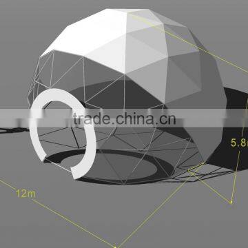 Geodesic dome tent Event dome tent White PVC cover 8m diameter lighting and sound for sale
