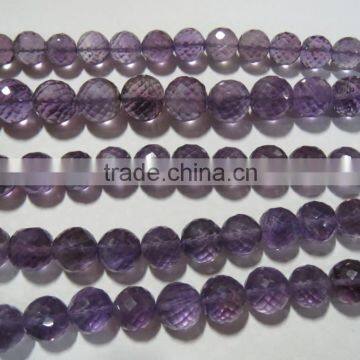 High Quality Amethyst Micro-faceted Round Beads