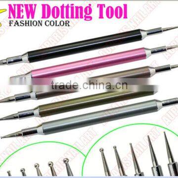 Auparis comany New Fashion color Acrylic Handle Double End wooden dotting tool,#65778