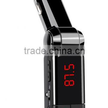 Automotive bluetooth FM transmitter with a hands-free car MP3 USB FM transmitter dual USB car charger