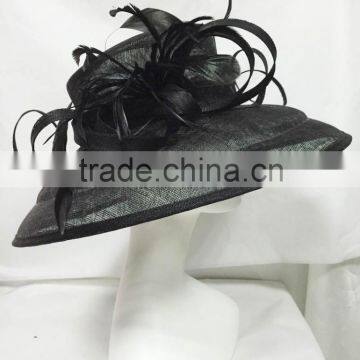 Black sinamay hat for wedding,races,special events