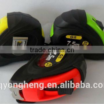 Hot selling rubber covered measuring tape, hardware materials measure tapes