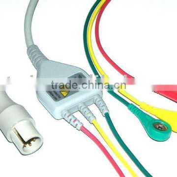 Compatible SPACELABS BURDICK patient cable with leadwires