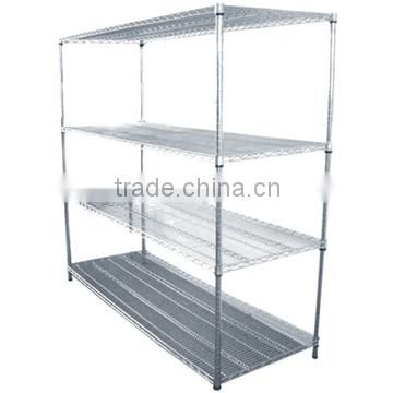 Adjustable Metal 4 Tiers Chrome Carbon Steel Wire Shelving Rack