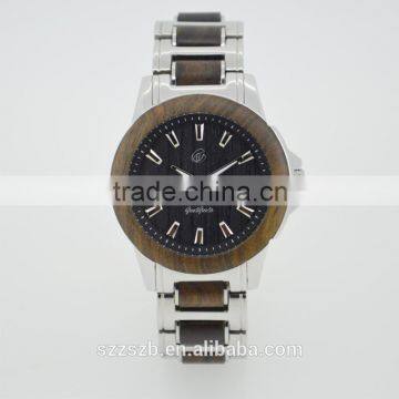 Unisex Watch With Metal Case Wood And Metal Strap Quartz Stainless Steel Case Back Water Proof Watch photo-6