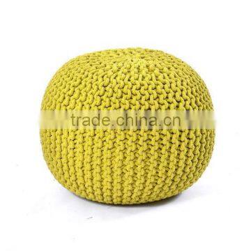 Natural Fibres Luxury Hand Knitted Knit Woven Pouf