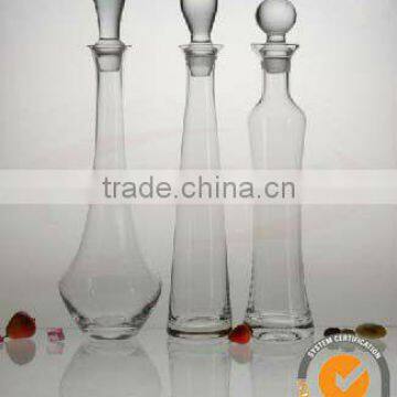 Clear Tall Wine Glass Decanter With Cover