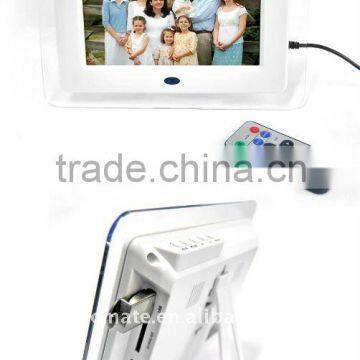 7" inch LCD Digital Photo SD MS Movies Frame Clock MP3 Player + Stand Support